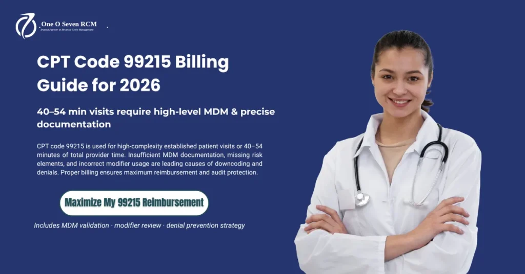 CPT Code 99215: Complete Guide to Time, MDM, Reimbursement & Documentation [2026 Updated]