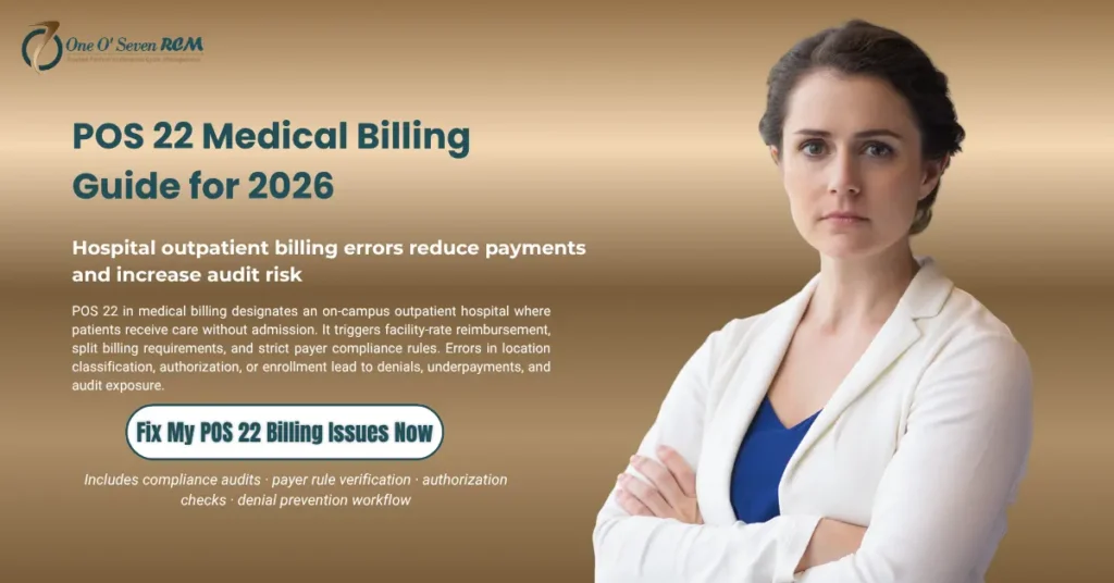 POS 22 medical billing guide showing hospital outpatient billing rules, compliance risks, and denial prevention strategies