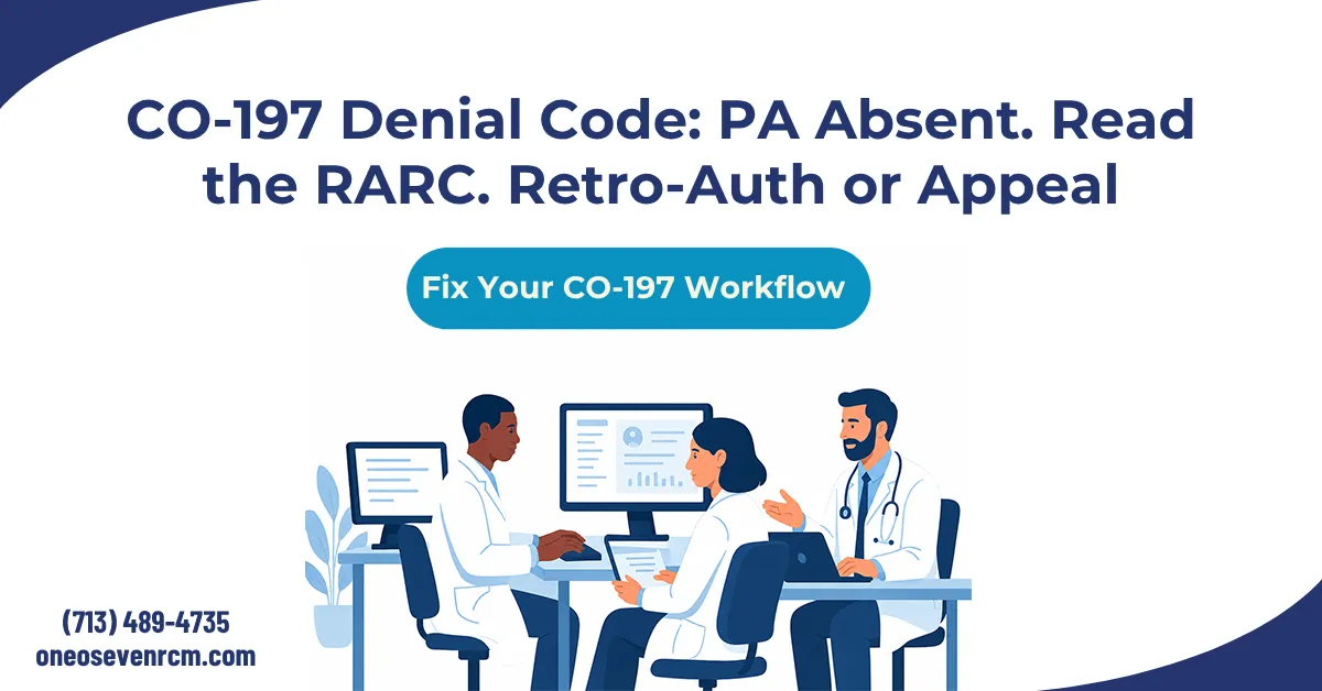 CO-197 Denial Code: AR Recovery & Prevention Playbook 2026