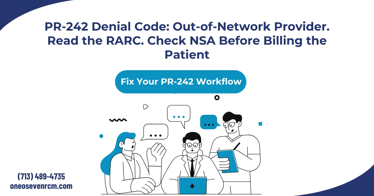PR-242 Denial Code: Description, Patient Billing, and Resolution