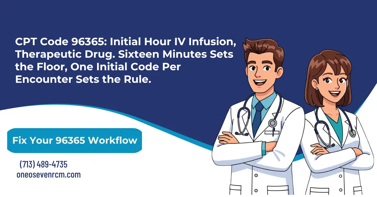 CPT Code 96365: IV Infusion Billing, Time Rules, and Hierarchy