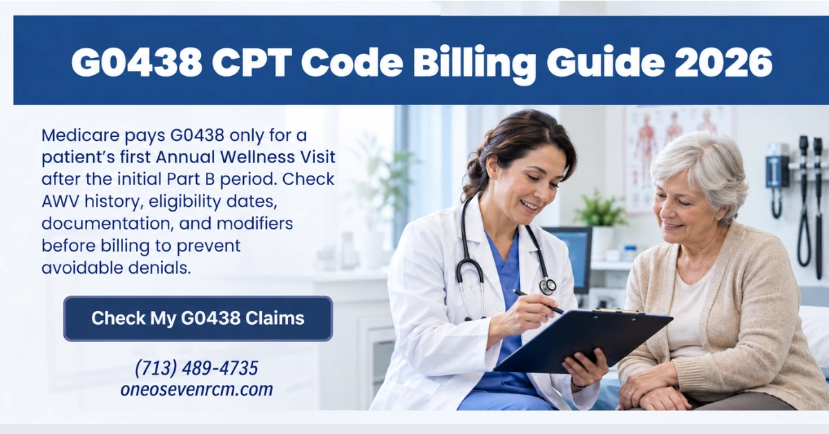 G0438 CPT Code: 2026 AWV Billing Rules and Denial Fixes